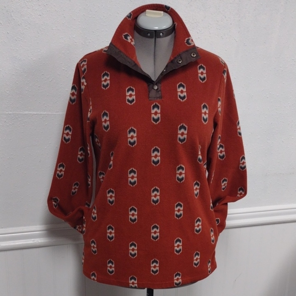 Wrangler Rust Pullover Womwn's Sweater Southwenstern Or western Style Print.